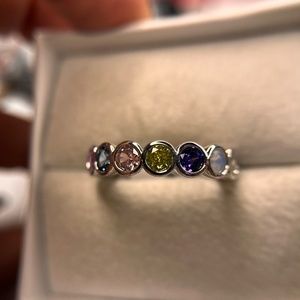 Bomb Party Candyland Unicorn Array of Multicolor Cubic Zirconia + Rhodium Platin